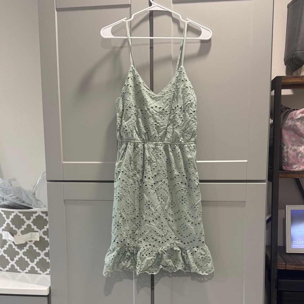 Japna Light Green Smocked Dress